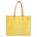 LOUIS VUITTON Monogram Vernis Columbus Tote Bag Lime Yellow M91047 Auth ka2253-13