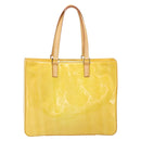 LOUIS VUITTON Monogram Vernis Columbus Tote Bag Lime Yellow M91047 Auth ka2253-2