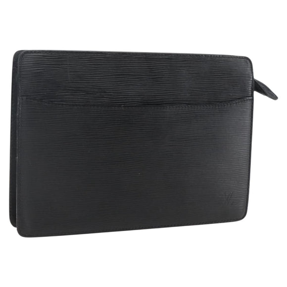 LOUIS VUITTON Epi Pochette Homme Clutch Bag Black M52522 LV Auth ka2258