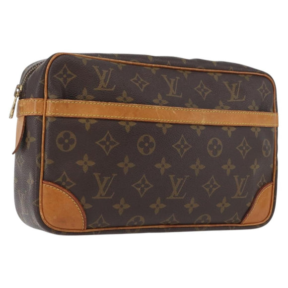 LOUIS VUITTON Monogram Compiegne 28 Clutch Bag M51845 LV Auth ka2272
