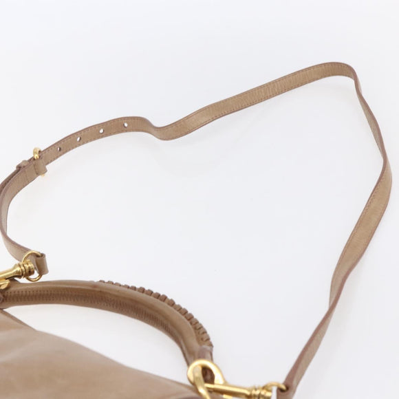 Miu Miu Matelasse Shoulder Bag Leather 2way Pink Gold Auth ka229