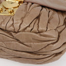 Miu Miu Matelasse Shoulder Bag Leather 2way Pink Gold Auth ka229-15