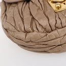 Miu Miu Matelasse Shoulder Bag Leather 2way Pink Gold Auth ka229-13