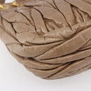 Miu Miu Matelasse Shoulder Bag Leather 2way Pink Gold Auth ka229-18