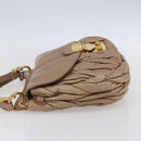Miu Miu Matelasse Shoulder Bag Leather 2way Pink Gold Auth ka229-4