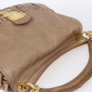 Miu Miu Matelasse Shoulder Bag Leather 2way Pink Gold Auth ka229-6