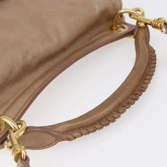 Miu Miu Matelasse Shoulder Bag Leather 2way Pink Gold Auth ka229
