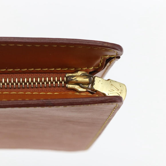 LOUIS VUITTON Epi Pochette Homme Tasche Braun Zipangu Gold M52528 LV Auth ka2290