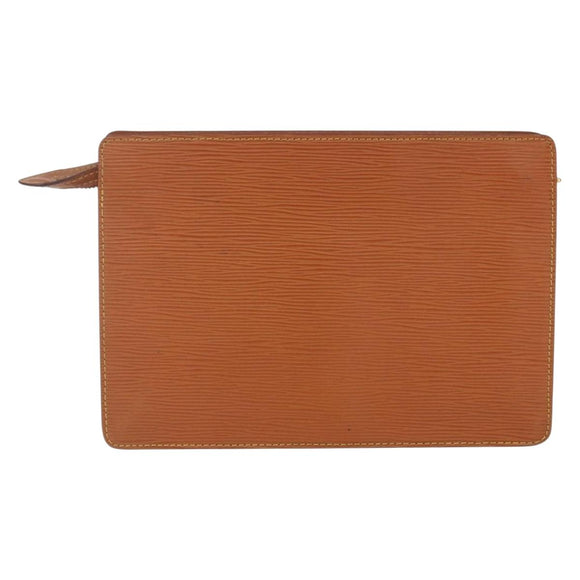 LOUIS VUITTON Epi Pochette Homme Tasche Braun Zipangu Gold M52528 LV Auth ka2290
