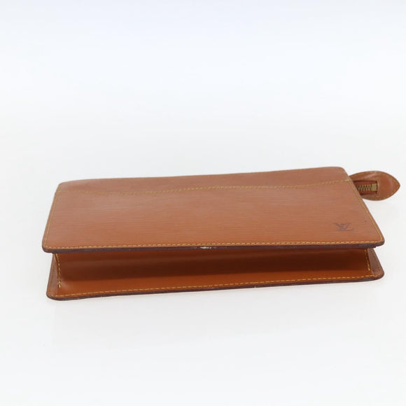 LOUIS VUITTON Epi Pochette Homme Tasche Braun Zipangu Gold M52528 LV Auth ka2290