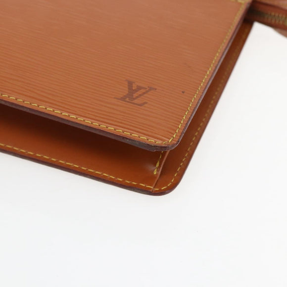 LOUIS VUITTON Epi Pochette Homme Tasche Braun Zipangu Gold M52528 LV Auth ka2290