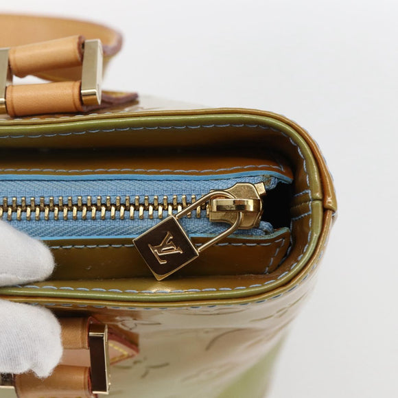 LOUIS VUITTON Monogram Vernis Houston Hand Bag Baby Blue M91005 LV Auth ka2293