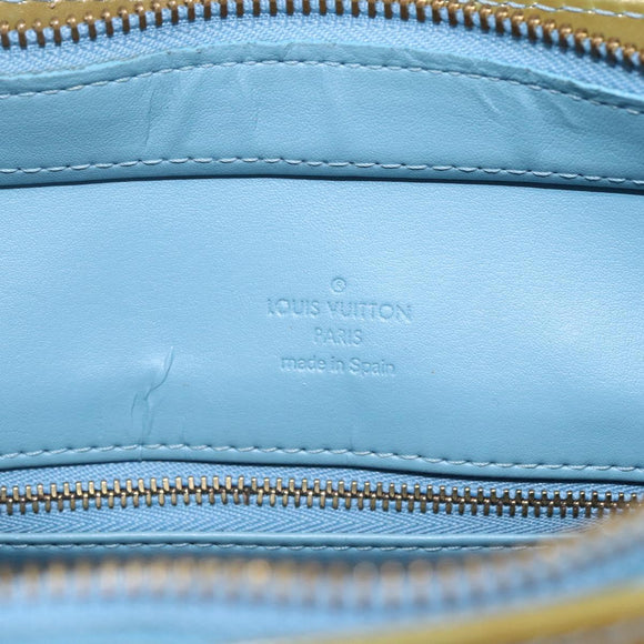LOUIS VUITTON Monogram Vernis Houston Hand Bag Baby Blue M91005 LV Auth ka2293
