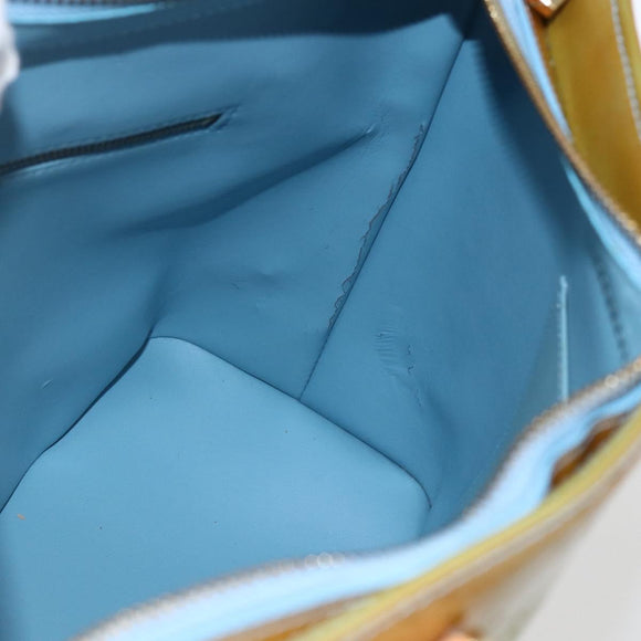 LOUIS VUITTON Monogram Vernis Houston Hand Bag Baby Blue M91005 LV Auth ka2293