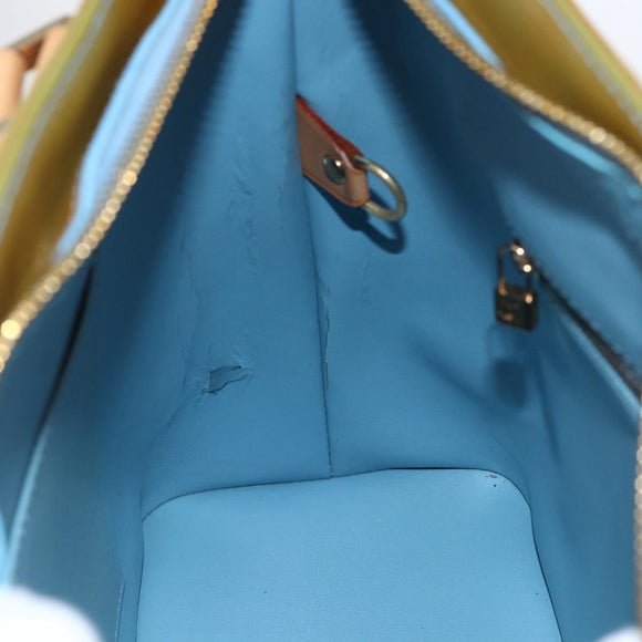 LOUIS VUITTON Monogram Vernis Houston Hand Bag Baby Blue M91005 LV Auth ka2293