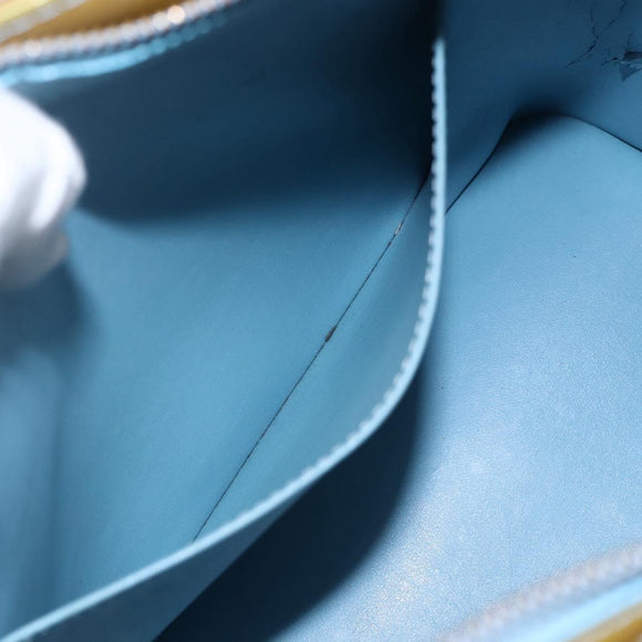LOUIS VUITTON Monogram Vernis Houston Hand Bag Baby Blue M91005 LV Auth ka2293
