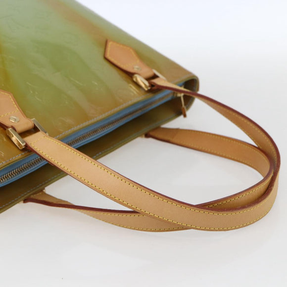 LOUIS VUITTON Monogram Vernis Houston Hand Bag Baby Blue M91005 LV Auth ka2293