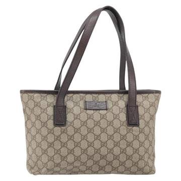 GUCCI GG Supreme Tote Bag PVC Beige Silver 181086 Auth ka2296 - 0