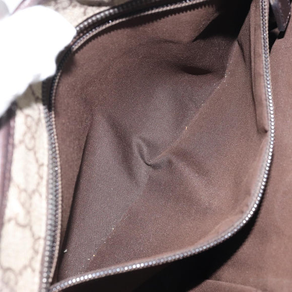 GUCCI GG Supreme Tote Bag PVC Beige Silver 181086 Auth ka2296