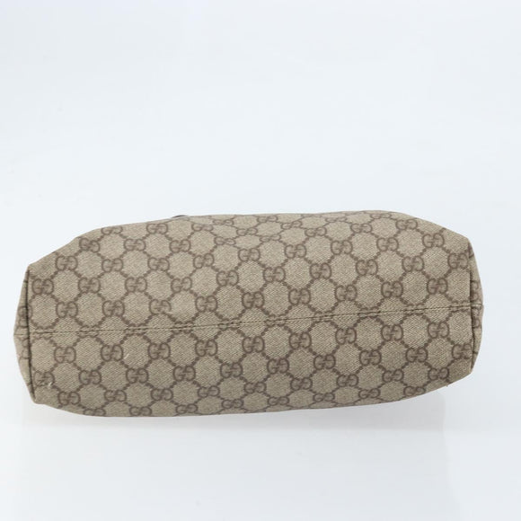 GUCCI GG Supreme Tote Bag PVC Beige Silver 181086 Auth ka2296