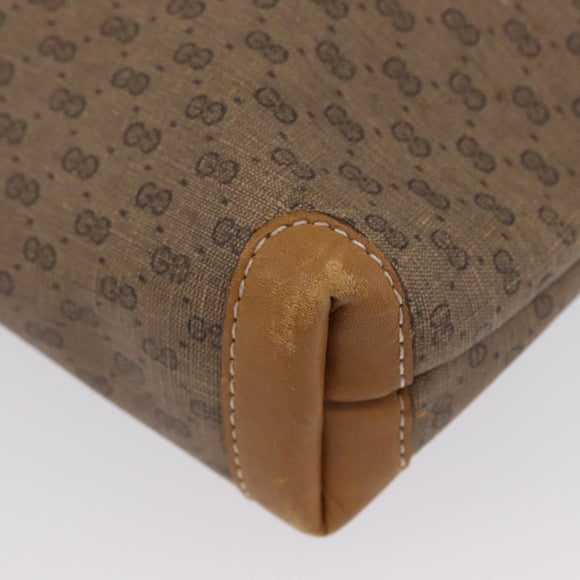 GUCCI Micro GG Supreme Web Sherry Line Tote Bag PVC Beige Gold Red Auth ka2297