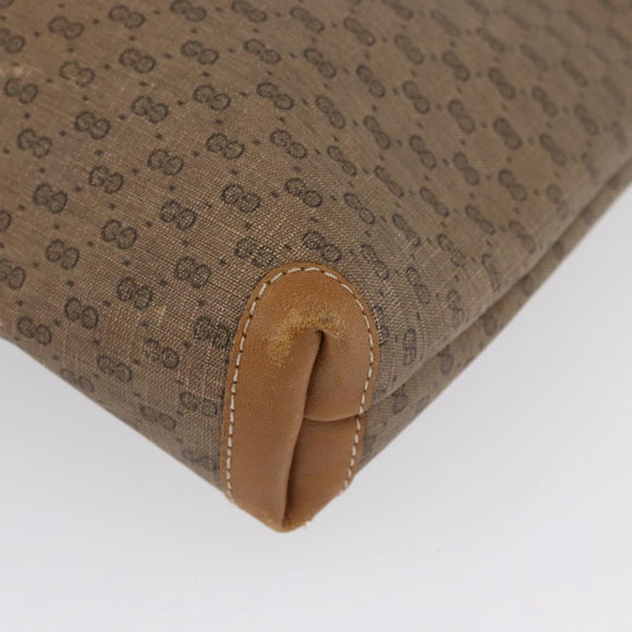 GUCCI Micro GG Supreme Web Sherry Line Tote Bag PVC Beige Gold Red Auth ka2297