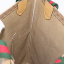 GUCCI Micro GG Supreme Web Sherry Line Tote Bag PVC Beige Gold Red Auth ka2297-19