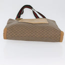 GUCCI Micro GG Supreme Web Sherry Line Tote Bag PVC Beige Gold Red Auth ka2297-5