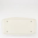 BURBERRY Nova Check Shoulder Bag Canvas Leather Beige White Silver Auth ka230-10