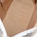 BURBERRY Nova Check Shoulder Bag Canvas Leather Beige White Silver Auth ka230-17
