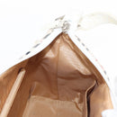 BURBERRY Nova Check Shoulder Bag Canvas Leather Beige White Silver Auth ka230-19