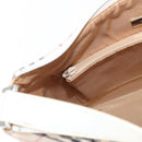 BURBERRY Nova Check Shoulder Bag Canvas Leather Beige White Silver Auth ka230-20