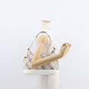BURBERRY Nova Check Shoulder Bag Canvas Leather Beige White Silver Auth ka230-22