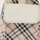 BURBERRY Nova Check Shoulder Bag Canvas Leather Beige White Silver Auth ka230-5