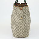 GUCCI GG Plus Supreme Boston Bag PVC Beige Gold Red Auth ka2300-3
