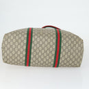 GUCCI GG Plus Supreme Boston Bag PVC Beige Gold Red Auth ka2300-5