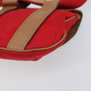 Christian Dior Waist bag Nylon Leather Red Silver Auth ka2312-16