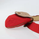 Christian Dior Waist bag Nylon Leather Red Silver Auth ka2312-3