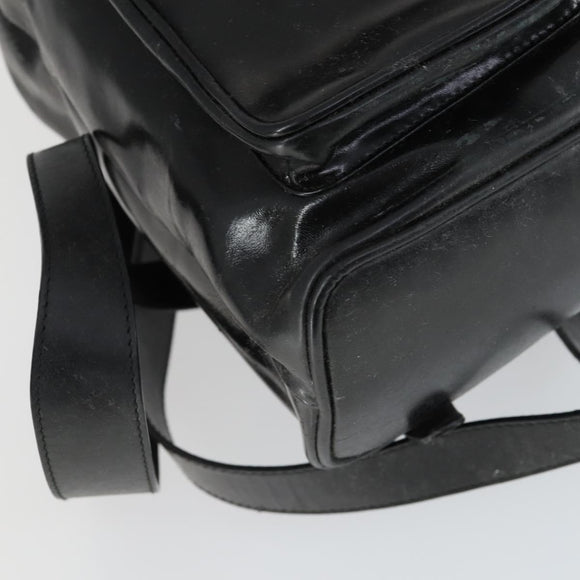 GUCCI Bamboo Backpack Leather Black Gold 003 2058 0016 5 Auth ka2313