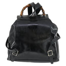GUCCI Bamboo Backpack Leather Black Gold 003 2058 0016 5 Auth ka2313-3