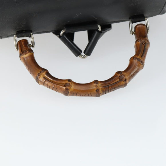 GUCCI Bamboo Backpack Leather Black Gold 003 2058 0016 5 Auth ka2313