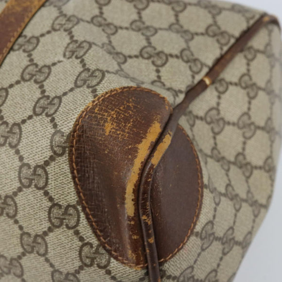 GUCCI GG Supreme Handtas PVC Beige Goud Auth ka2314