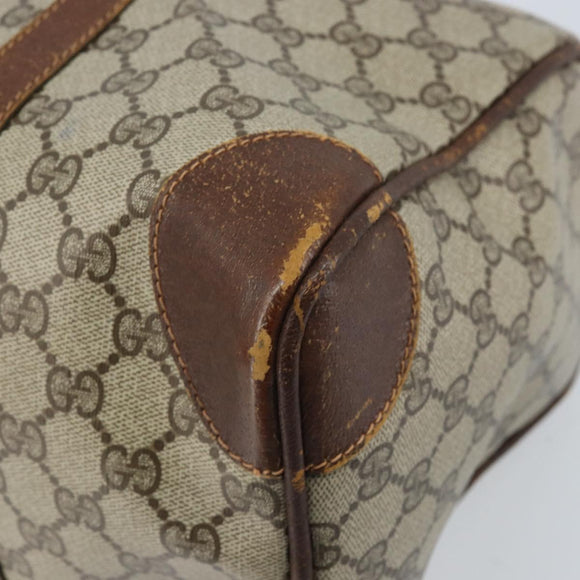GUCCI GG Supreme Handtas PVC Beige Goud Auth ka2314