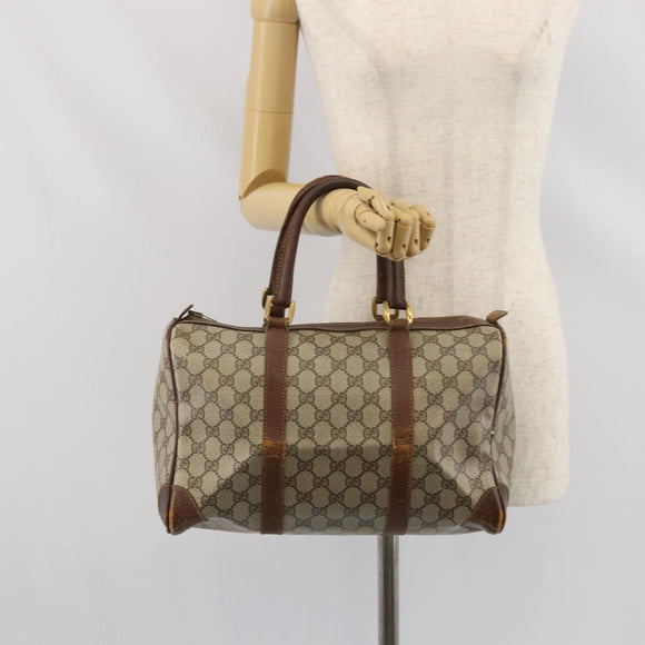 GUCCI GG Supreme Handtas PVC Beige Goud Auth ka2314