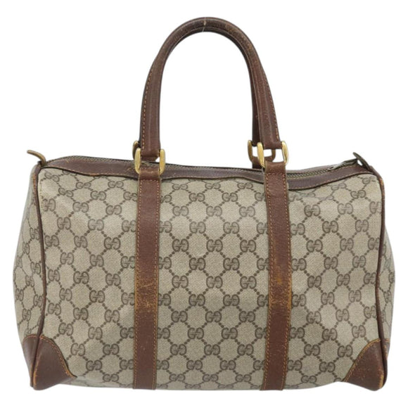 GUCCI GG Supreme Handtas PVC Beige Goud Auth ka2314