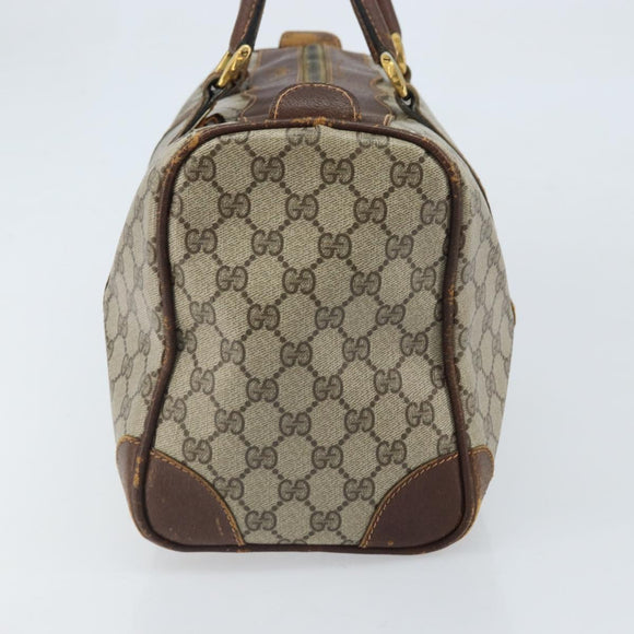 GUCCI GG Supreme Handtas PVC Beige Goud Auth ka2314