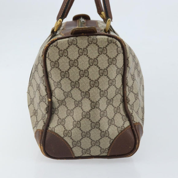 GUCCI GG Supreme Handtas PVC Beige Goud Auth ka2314