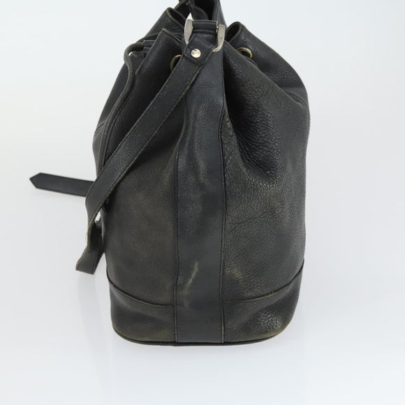 Burberrys BALLY Shoulder Bag Leather 2 Set Black Auth ka2315