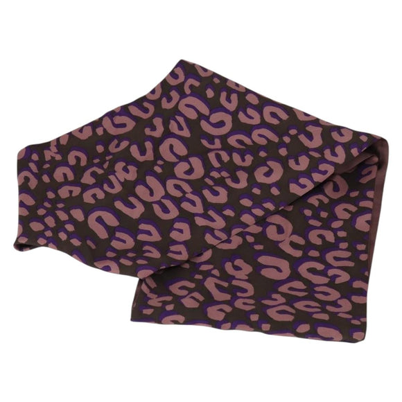LOUIS VUITTON Schal mit Leopardenmuster Seide Lila LV Auth ka2317V