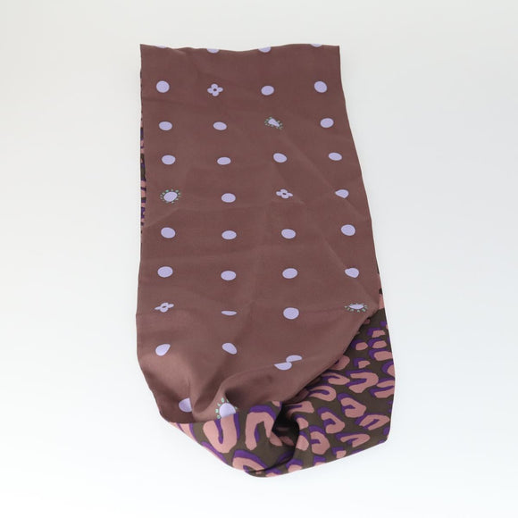 LOUIS VUITTON Schal mit Leopardenmuster Seide Lila LV Auth ka2317V